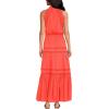 Lands’ End Women’s Cotton Voile Halter Tiered Maxi Dress(Pop Orange Sherbert)