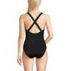 Lands’ End Women’s D-Cup Chlorine Resistant X-Back High Leg Soft Cup Tugless Sporty One Piece Swimsuit(Black)