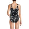 Lands’ End Women’s D-Cup Side Tie Tankini Top(Black/Egret Mixed Tossed Dots)