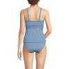 Lands’ End Women’s D-Cup V-Neck Plunge X Back Tankini Top(Dusk Sky)