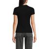 Lands’ End Women’s Drapey Rib Fitted Short Sleeve Mini T-Shirt(Black)