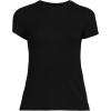 Lands’ End Women’s Drapey Rib Fitted Short Sleeve Mini T-Shirt(Black)