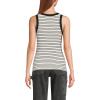 Lands’ End Women’s Drapey Rib Fitted Tank Top(Ivory/Black Stripe)