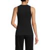 Lands’ End Women’s Drapey Rib Skimming Tank Top Shirt(Black)