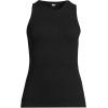 Lands’ End Women’s Drapey Rib Skimming Tank Top Shirt(Black)