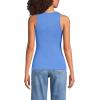 Lands’ End Women’s Drapey Rib Skimming Tank Top Shirt(Crisp Blue)