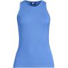 Lands’ End Women’s Drapey Rib Skimming Tank Top Shirt(Crisp Blue)