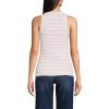 Lands’ End Women’s Drapey Rib Skimming Tank Top Shirt(Ivory/Wild Lilac Stripe)