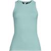 Lands’ End Women’s Drapey Rib Skimming Tank Top Shirt(Misty Aqua)