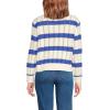 Lands’ End Women’s Drifter Cable Pointelle Stitch Sweater(Ivory/Blue Breeze Stripe)