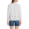 Lands’ End Women’s Eyelet Split Neck Shirt(White)