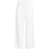 Lands’ End Women’s High Rise Pull On Drawstring Linen Wide Leg Crop Pants(White)