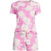 Lands’ End Women’s Knit Pajama Short Set Short Sleeve T-Shirt and Shorts(Irish Rose Daisies)