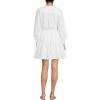 Lands’ End Women’s Long Sleeve Eyelet Mini Popover Dress(White Eyelet)