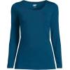 Lands’ End Women’s Long Sleeve Lightweight Jersey Scoop Neck T-Shirt(Baltic Teal)