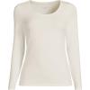 Lands’ End Women’s Long Sleeve Lightweight Jersey Scoop Neck T-Shirt(Fresh Ivory)