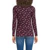 Lands’ End Women’s Long Sleeve Lightweight Jersey Scoop Neck T-Shirt(Lush Burgundy Dainty Floral)