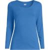 Lands’ End Women’s Long Sleeve Lightweight Jersey Scoop Neck T-Shirt(Muted Cobalt Blue)