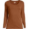 Lands’ End Women’s Long Sleeve Lightweight Jersey Scoop Neck T-Shirt(Rich Ginger Brown)