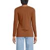 Lands’ End Women’s Long Sleeve Lightweight Jersey Scoop Neck T-Shirt(Rich Ginger Brown)