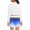 Lands’ End Women’s Long Sleeve Mock Neck Cropped UPF 50 Sun Protection Rash Guard(White)