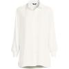Lands’ End Women’s Long Sleeve Oversized Satin Buttondown Tunic(Eggshell White)