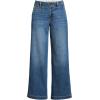 Lands’ End Women’s Mid Rise Denim Wide Leg Ankle Jeans(Indigo Tide Blue)