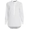 Lands’ End Women’s No Iron Long Sleeve Banded Collar Popover Shirt(White)