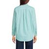 Lands’ End Women’s Oxford Shirt(True Green/Blue Sky Stripe)