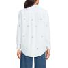 Lands’ End Women’s Oxford Shirt(White Daisy Embroidery)