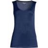 Lands’ End Women’s Petite Silk Interlock Thermal Long Underwear Base Layer Tank Top(Deep Sea Navy)