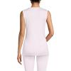 Lands’ End Women’s Petite Silk Interlock Thermal Long Underwear Base Layer Tank Top(Pink Frost)