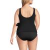 Lands’ End Women’s Plus Size DD-Cup Side Tie Tankini Top(Black)