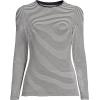 Lands’ End Women’s Plus Size Lightweight Jersey Skimming Long Sleeve Crew Neck T-Shirt(Black Micro Stripe)