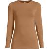 Lands’ End Women’s Plus Size Lightweight Jersey Skimming Long Sleeve Crew Neck T-Shirt(Canyon Camel)