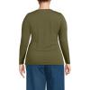 Lands’ End Women’s Plus Size Lightweight Jersey Skimming Long Sleeve Crew Neck T-Shirt(Olive Drab)