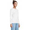 Lands’ End Women’s Plus Size Lightweight Jersey Skimming Long Sleeve Crew Neck T-Shirt(White)