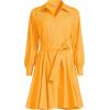 Lands’ End Women’s Poplin Button Front Dress with Godets(Sweet Mango)