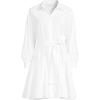 Lands’ End Women’s Poplin Button Front Dress with Godets(White)
