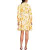 Lands’ End Women’s Poplin Button Front Dress with Godets(Yellow Mosaic Floral)