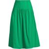 Lands’ End Women’s Poplin Drop Waist Midi Skirt(Vibrant Clover)