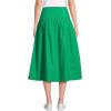 Lands’ End Women’s Poplin Drop Waist Midi Skirt(Vibrant Clover)