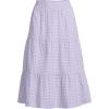 Lands’ End Women’s Poplin Elastic Waist Tiered Midi Skirt(Lilac Frost)