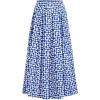 Lands’ End Women’s Poplin Godet Maxi Skirt(Blue Breeze Painted Geo)