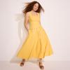 Lands’ End Women’s Poplin Godet Maxi Skirt(Sunkissed Yellow)