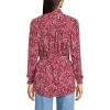 Lands’ End Women’s Rayon Tie Waist Shirt(Rich Red Swirl Paisley)