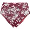 Lands’ End Women’s Ribbed Smoothing High Waisted Bikini Bottoms(Burgundy Island Scenic)