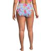 Lands’ End Women’s Ribbed Smoothing High Waisted Bikini Bottoms(Cloud Blue Romantic Floral)