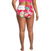 Lands’ End Women’s Ribbed Smoothing High Waisted Bikini Bottoms(Coral Rose Lilies)