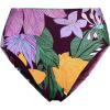 Lands’ End Women’s Ribbed Smoothing High Waisted Bikini Bottoms(Dark Wine Multi Floral Blooms)